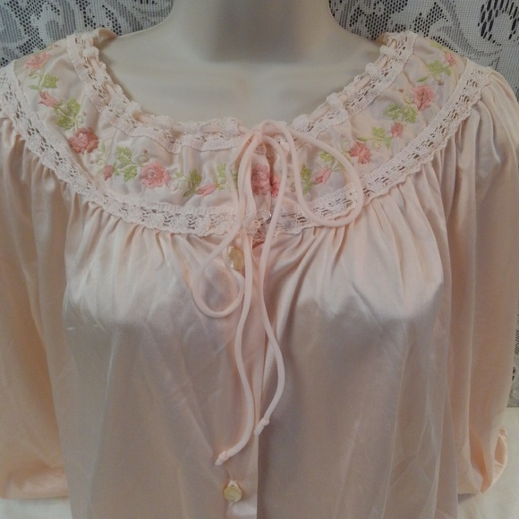 Vintage Other - Vintage 1960s Crochet Trim Nightie Gown